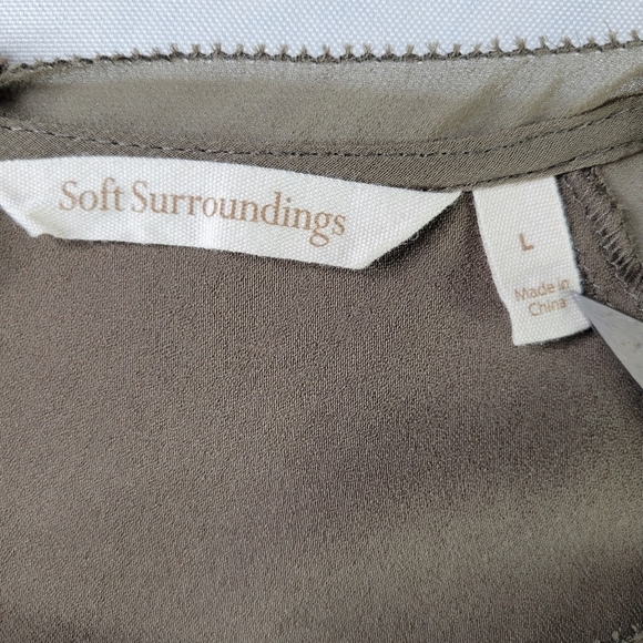 Soft Surroundings Tunic Tank Top Size L High Neck Pleated Lightweight Teagan - Picture 5 of 8